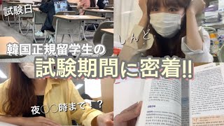 【韓国留学】やっぱ辛。正規留学生の試験期間ルーティーン🇰🇷試験当日まで密着!