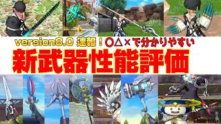 【ドラクエ10】今日からversion8.0！速報！〇△✕で分かりやすい！「新武器性能評価」【ドラクエ10オンライン】
