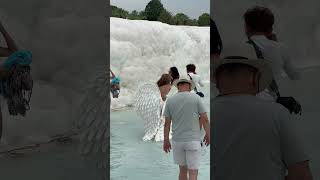 The Wonder Of Pamukkale Fun Turkey White -Sunny Day #pamukkale #cleopatra