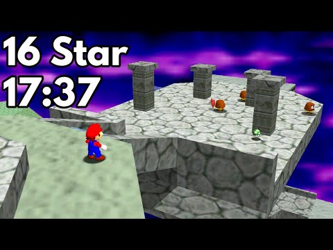 Super Mario 64 16 Star Speedrun in 17:37 (Current PB)