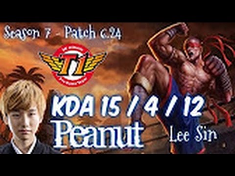 SKT T1 Peanut LEE SIN vs KHA'ZIX Jungle   Patch 6 24 KR Ranked