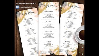 Canva wedding menu, wine menu template, cute wedding menu, simple wedding menu