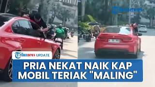 Aksi Nekat Pria Bergelantungan di Kap Mobil, Teriak Maling hingga Bikin Heboh di Petamburan Jakbar