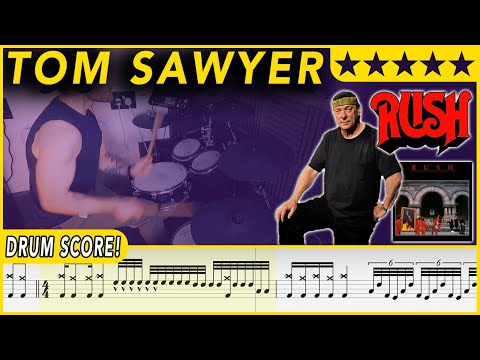 Tom Sawyer - Rush | DRUM SCORE Sheet Music | #502 DRUMSCRIBE