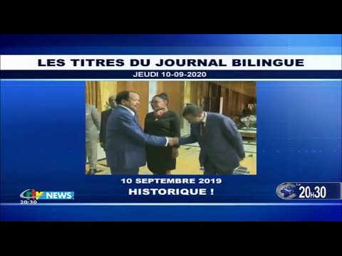 CRTV - JOURNAL DE 20H30 - (10 SEPTEMBRE 2019 : HISTORIQUE) - Jeudi 10 Septembre 2020