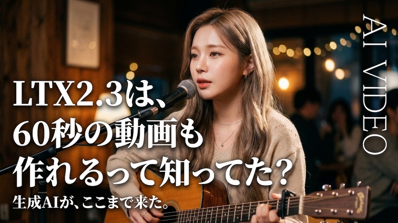 【最新AI】LTX2.3で始める、60秒動画の作り方！Google ColabでLTX2.3を使って、60秒の動画を作る方法