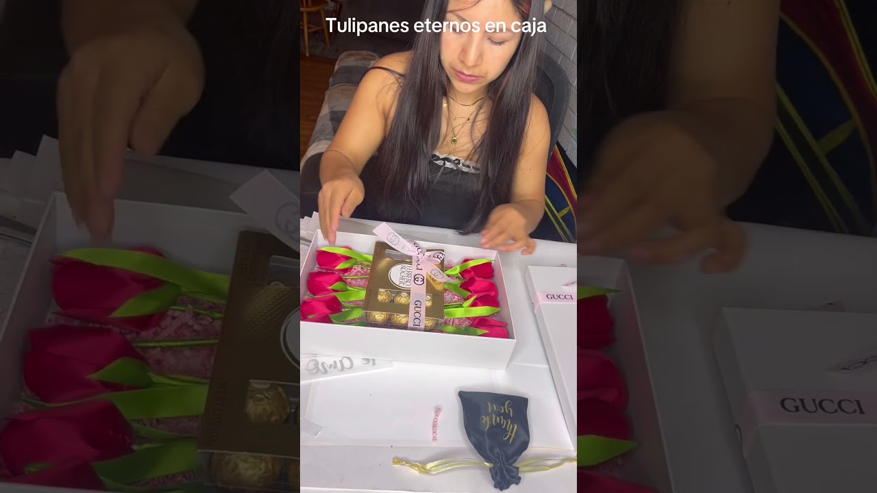 caja personalizada y tulipanes #rosaseternas #tulipanes #regalo #personalizados#vinil