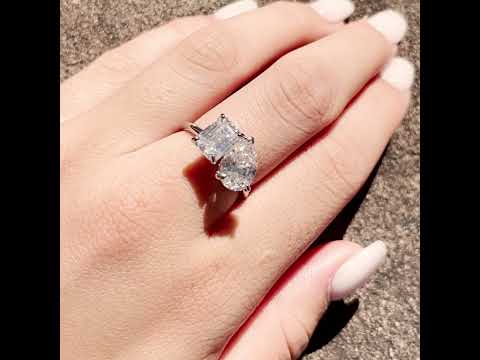 'Annette 10×7' Moissanite Ring | Toi Et Moi Collection | Moi Moi Fine Jewellery