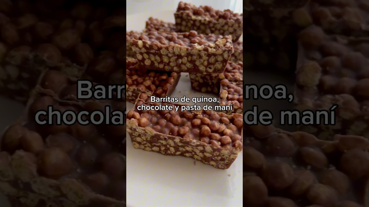 VAS A AMAR ESTAS BARRITAS DE QUINOA, CHOCOLATE Y PASTA DE MANÍ! Son riquísimas! 🤤😍 #receta #cook