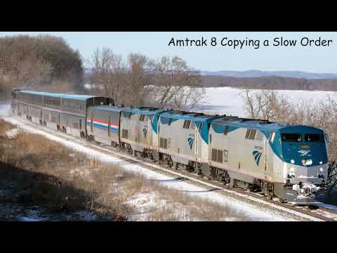 Amtrak 8 Copying a Radio Bulletin Slow Order