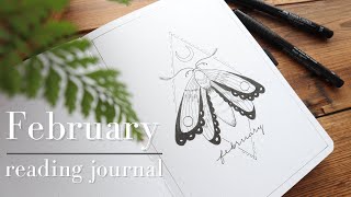 2021 February Reading Journal with Me / Book Journal / Relaxing Journal with Me / February TBR