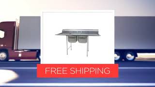 Eagle Group 414-24-2-18 Commercial Sink, (2) Two Compartment, Stainless Steel Construction with Galvanized Steel Legs and with 2 Drainboards - 88" W