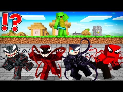 All Symbiotes Speedrunner vs Hunter in Minecraft - Maizen JJ and Mikey