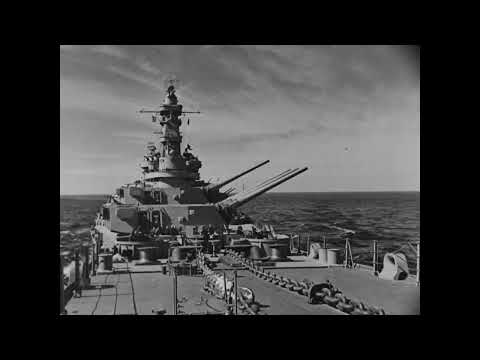 Newsreel footage of the Battleship USS Iowa (BB-61)