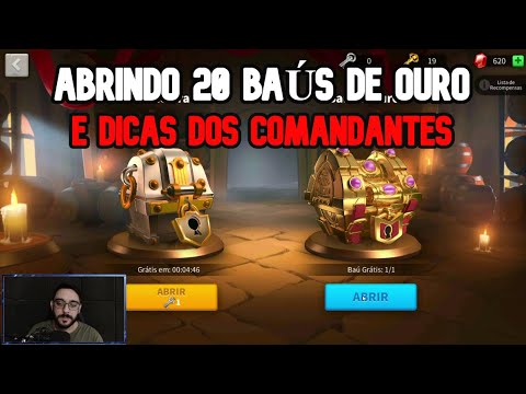ABRI 20 BAÚS DE OURO E DICAS INICIANTES DOS COMANDANTES - RISE OF KINGDOMS
