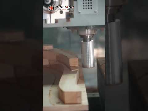 five axis four station cnc milling center loop chair brain #cncmill #wood #cncmachining #woodworking