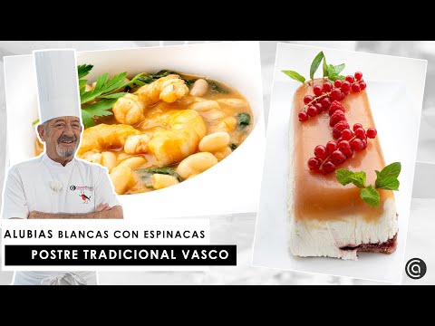 ALUBIAS blancas con espinacas 🍲🥄 Postre navideño ¡SIN HORNO! (Sagargala) 🍏