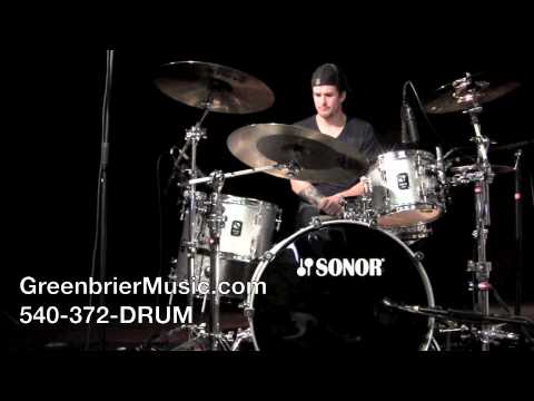 Greenbrier Percussion - Sonor Pro Lite 4 Piece Drumset in Silver Sparkle Demo