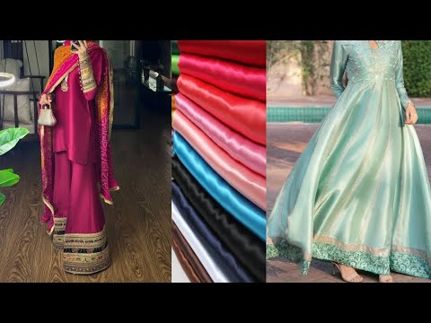 Latest Partywear Silk Satin Dress Designs 2026/Most Stylish Satin Suit Designing Ideas for Girls