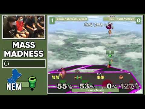 Mass Madness 38 SSBM - Electroman/Shmeeli (Green) vs. PSI/THEBEACHBOY (Red) - Melee Doubles LSF