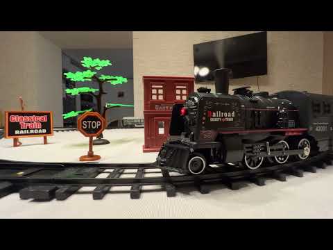 Kolejka elektryczna Rail King pociąg dla dzieci parowóz lokomotywa DYM światło dźwięk