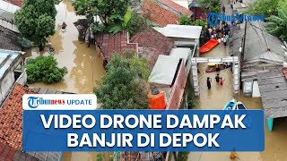 Pantauan Udara Banjir Kepung Depok, Puluhan Rumah Warga Terendam Sisakan Langiit-langit