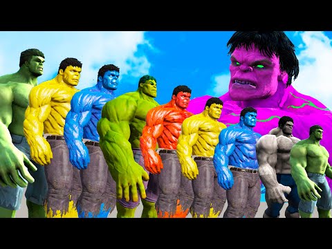 Hulk Smash! Team Hulk vs Violet Savage Hulk - Who is most strongest Hulk? (Red Hulk, Blue Hulk)