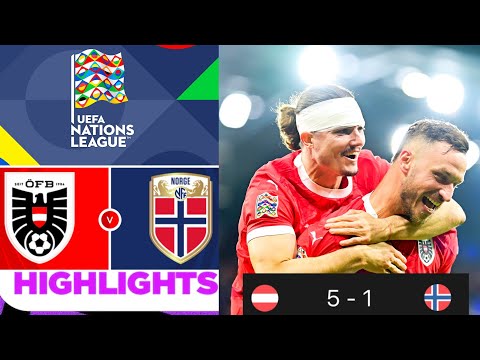Österreich - Norwegen (5-1) Höhepunkte | UEFA Nations League 2024 | Austria vs Norway