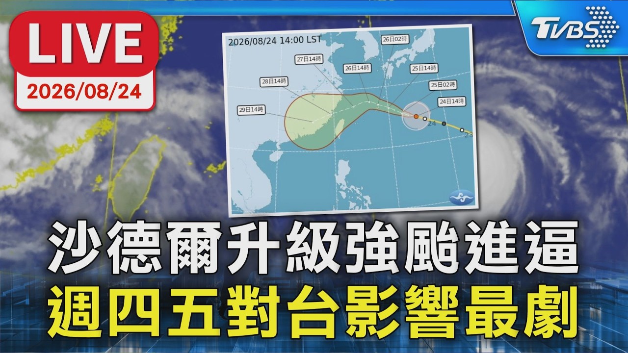 沙德爾升級強颱進逼  週四五對台影響最劇｜LIVE
