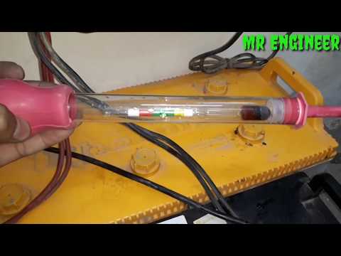 Battery life test with hydrometer