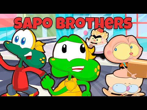 Capa de Mongo e Drongo sapeiam os SAPO BROTHERS 🐸 - Desenho animado