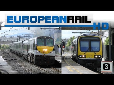 Iarnród Éireann Irish Rail 29000 DMU calls at Platform 3 & 201 loco + Enterprise passes Clongriffin