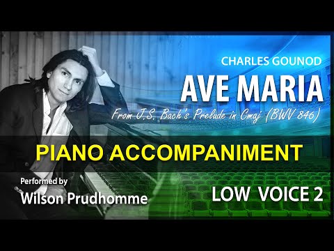 Ave Maria Karaoke Bach, Gounod in C major for Low Voice