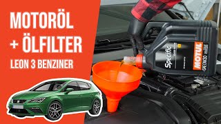 Youtube thumbnail of video "Wie Leon 3 1.5 TSI Motoröl und Ölfilter wechseln 🛢"