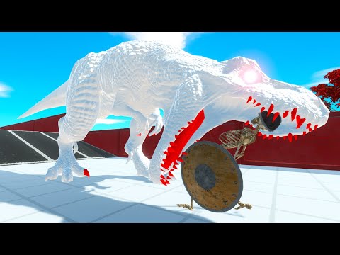 ALBINO T-REX DEATH RUN WITH BIG MOUTH | Animal Revolt Battle Simulator | ARBS
