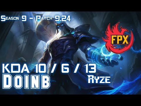 FPX Doinb RYZE vs AKALI Mid - Patch 9.24 KR Ranked