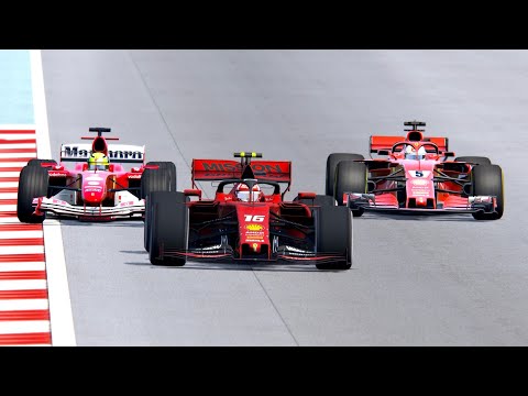 Ferrari F1 2019 vs Ferrari F1 2018 vs Ferrari F1 2004 - Abu Dhabi