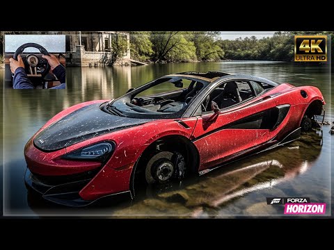 McLaren 600LT Coupe (2018)- Destroyed car | Forza Horizon 5 | Steering wheel gameplay Pxn V3 Pro