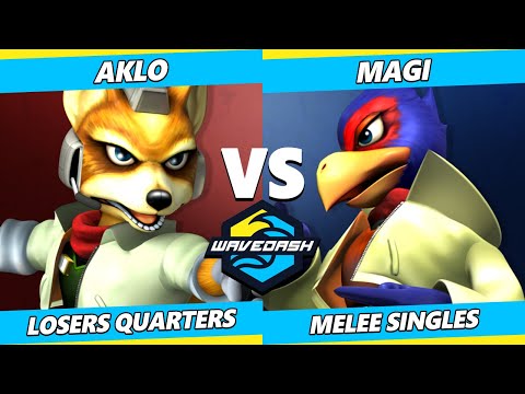 Wavedash 2023 Top 8 - Aklo (Fox) Vs. Magi (Falco) Smash Melee - SSBM