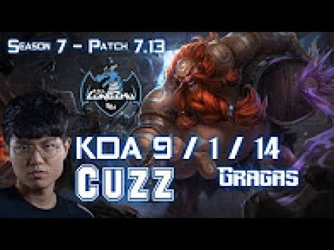 LZ Cuzz GRAGAS vs LEE SIN Jungle - Patch 7.13 KOREA Ranked
