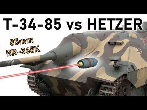 T-34-85 vs HETZER | 85mm BR-365K vs Jagdpanzer 38 | Armour Penetration Simulation