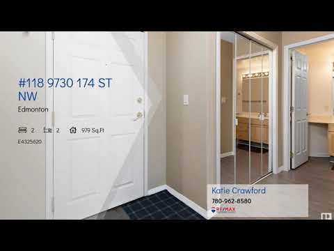 #118 9730 174 ST NW, Edmonton : Presented By Katie Crawford : MLS E4325620