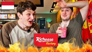 Foreigners Try RICHEESE FACTORY LEVEL 5 in Indonesia! (It Did Not Go Well) 🇮🇩