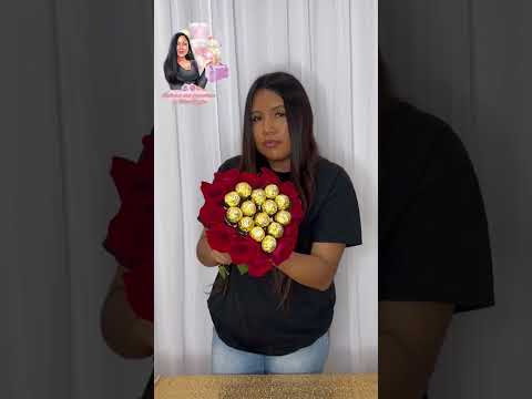 CÓMO HACER UN RAMO DE FLORES 🌹 NATURAL CON CHOCOLATES 🍫 #buchona #flores #viral #sanvalentin #diy