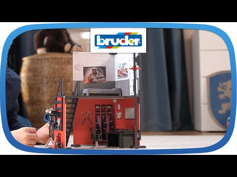 Игрушечный набор Bruder Пожарная станция с Land Rover Defender