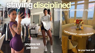 How I stay discipline & stick to my goals✨workout routines, productive mornings & days in my life