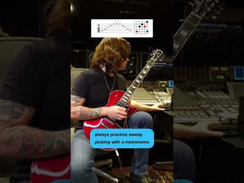 Use a metronome when practicing sweep picking on guitar #guitar #guitarist #sweeppicking #guitarsolo