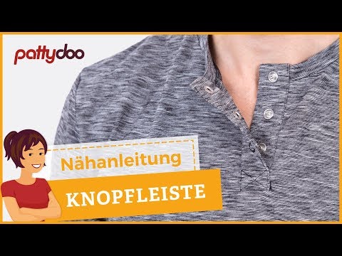 Sewing a polo closure or button placket into a T-shirt - step-by-step tutorial
