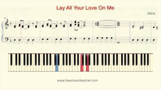 How To Play Piano: Abba "Lay All Your Love On Me" Piano Tutorial by Ramin Yousefi
