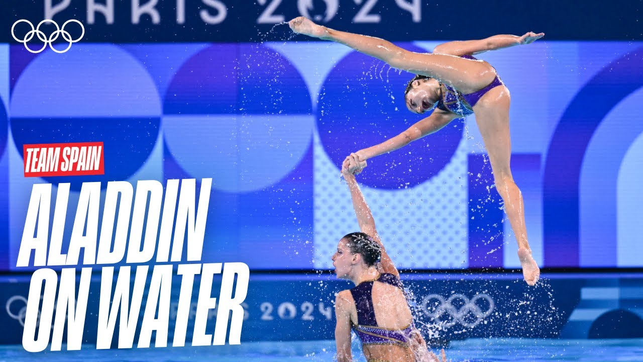 Oriental Flair at the Olympics ✨🧞‍♂️ | 🇪🇸 Team Spain Free artistic swimming routine at #Paris2024
